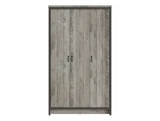 GFW Boston Grey Wood Effect 3 Door Triple Wardrobe