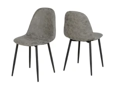Seconique Seconique Athens Set of 2 Grey Faux Leather Dining Chairs
