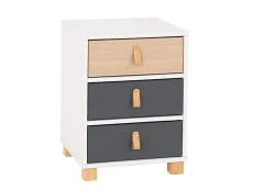 Seconique Seconique Brooklyn Grey and Oak 3 Drawer Bedside Table