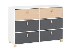 Seconique Seconique Brooklyn Grey and Oak 3+3 Drawer Chest of Drawers