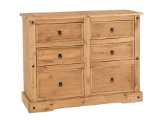 Seconique Seconique Corona Pine 3+3 Drawer Chest of Drawers