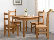 Seconique Seconique Corona Pine 100cm Dining Table and 4 Chair Set