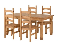 Seconique Seconique Corona Pine Extending Dining Table and 4 Chair Set