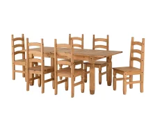 Seconique Seconique Corona Pine Extending Dining Table and 6 Chair Set