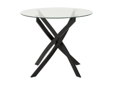 Seconique Seconique Sheldon Glass and Black Dining Table and 4 Grey Boucle Fabric Chairs