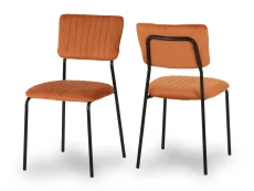 Seconique Seconique Sheldon Sonoma Oak Dining Table and 4 Orange Velvet Chairs