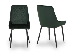 Seconique Avery Set of 2 Green Velvet Dining Chairs