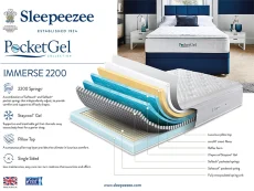 Sleepeezee Sleepeezee Immerse Plus Gel Pocket 2200 Pillowtop 3ft Single Mattress