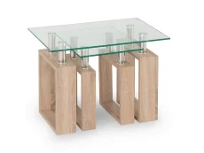 Seconique Seconique Milan Glass and Oak Nest of Tables