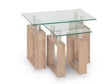 Seconique Seconique Milan Glass and Oak Nest of Tables