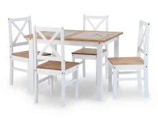 Seconique Seconique Salvador White and Tile Dining Table and 4 Chair Set