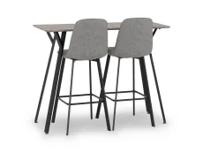 Seconique Seconique Quebec Concrete Effect Bar Table and 2 Chair Set