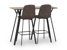 Seconique Seconique Quebec Oak Effect Bar Table and 2 Chair Set