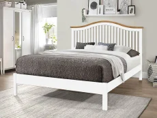 Time Living Time Living Chester 5ft King Size White and Oak Wooden Bed Frame