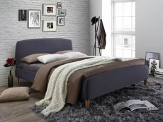 Time Living Time Living Geneva 5ft King Size Dark Grey Fabric Bed Frame