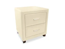 Time Living Time Living Dorset Cream Faux Leather 2 Drawer Bedside Table (Assembled)
