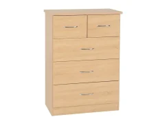 Seconique Clearance - Seconique Nevada Sonoma Oak 3+2 Drawer Chest of Drawers