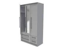 Welcome Welcome Beverley 3 Door 4 Drawer Tall Mirrored Triple Wardrobe (Assembled)