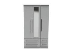 Welcome Welcome Beverley 3 Door 4 Drawer Tall Mirrored Triple Wardrobe (Assembled)