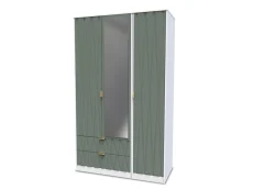 Welcome Welcome Las Vegas 3 Door 2 Drawer Tall Mirrored Triple Wardrobe (Assembled)