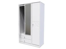 Welcome Welcome San Jose 3 Door 2 Drawer Tall Mirrored Triple Wardrobe (Assembled)