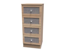 Welcome Welcome Rattan Look 4 Drawer Tall Narrow Chest of Drawers (Assembled)
