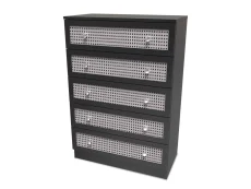 Welcome Welcome Rattan Look 5 Drawer Chest of Drawers (Assembled)