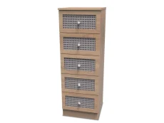 Welcome Welcome Rattan Look 5 Drawer Tall Narrow Chest of Drawers (Assembled)