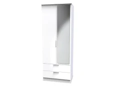 Welcome Welcome Plymouth 2 Door 2 Drawer Tall Mirrored Double Wardrobe (Assembled)