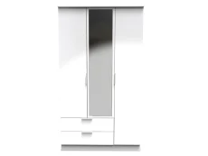 Welcome Plymouth 3 Door 2 Drawer Tall Mirrored Triple Wardrobe (Assembled)