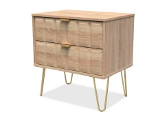 Welcome Welcome Cube 2 Drawer Wide Bedside Table (Assembled)