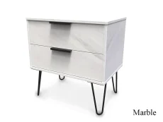 Welcome Welcome Hong Kong 2 Drawer Wide Bedside Table (Assembled)