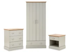 GFW GFW Kendal Light Grey and Oak 3 Piece Bedroom Furniture Set