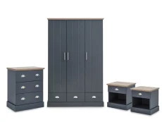 GFW GFW Kendal Slate Blue and Oak 4 Piece Bedroom Furniture Set