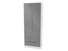 Welcome Welcome Monaco Gloss 2 Door 2 Drawer Tall Double Wardrobe (Assembled)