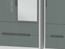 Welcome Welcome Monaco Gloss 3 Door 4 Drawer Tall Mirrored Triple Wardrobe (Assembled)