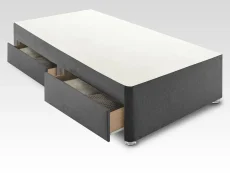 Deluxe Clearance - Deluxe Universal 90 x 200 Euro (IKEA) Size Single Divan Base in Hopsack Mocha with 2 drawers