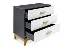 Seconique Seconique Cleveland Grey and White 3 Drawer Chest of Drawers