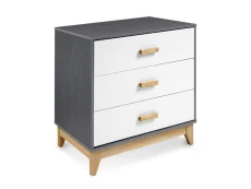 Seconique Seconique Cleveland Grey and White 3 Drawer Chest of Drawers