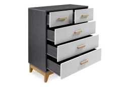 Seconique Seconique Cleveland Grey and White 3+2 Drawer Chest of Drawers