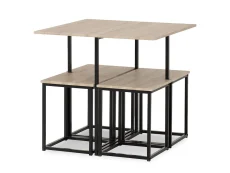 Seconique Seconique Kent Stowaway Sonoma Oak and Black Dining Table and 4 Stools