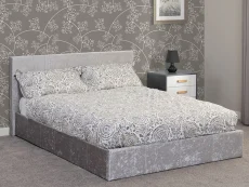 Seconique Seconique Waverley 4ft6 Double Grey Crushed Velvet Fabric Ottoman Ottoman Bed Frame