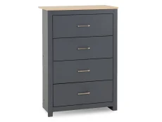 Seconique Seconique Portland Grey and Oak 4 Drawer Chest of Drawers