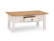 Seconique Seconique Panama White and Waxed Pine 1 Drawer Coffee Table