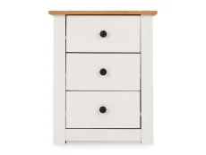 Seconique Seconique Panama White and Waxed Pine 3 Drawer Bedside Table