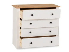 Seconique Seconique Panama White and Waxed Pine 4 Drawer Chest of Drawers