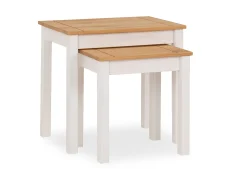 Seconique Seconique Panama White and Waxed Pine Nest of Tables