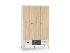 Seconique Seconique Nordic White and Oak 4 Piece Large Bedroom Furniture Package