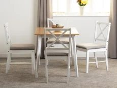Seconique Seconique Balfour White and Oak Dining Table and 4 Chair Set