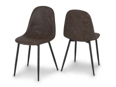 Seconique Seconique Athens Set of 2 Brown Faux Leather Dining Chairs